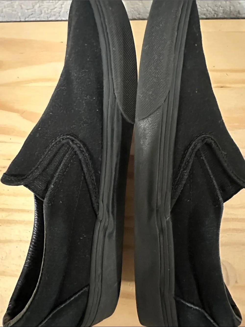 Vans Black Slip-On Canvas Loafers 9